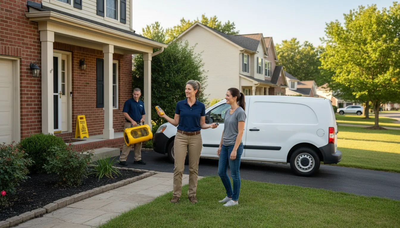 Residential water damage restoration in Ellsworth, IL
